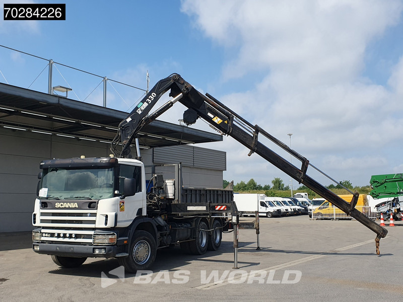 Billenőplatós teherautó, Darus autó Scania P94 6X4 Hiab 330-4 Kran Crane 9m3 tipper Manual Steelsuspension Euro 3: 5 kép.