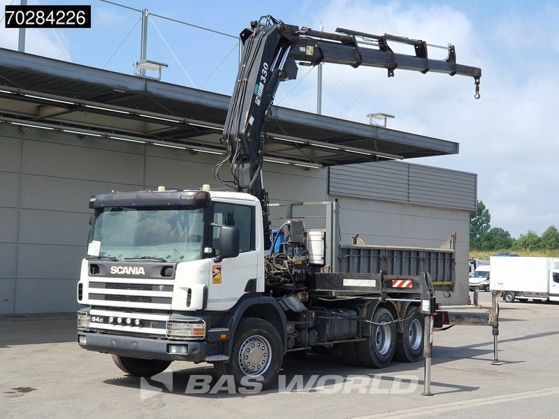 Scania P94 6X4 Hiab 330-4 Kran Crane 9m3 tipper Manual Steelsuspension Euro 3 - Billenőplatós teherautó, Darus autó: 1 kép. Scania P94 6X4 Hiab 330-4 Kran Crane 9m3 tipper Manual Steelsuspension Euro 3 - Billenőplatós teherautó, Darus autó: 1 kép.