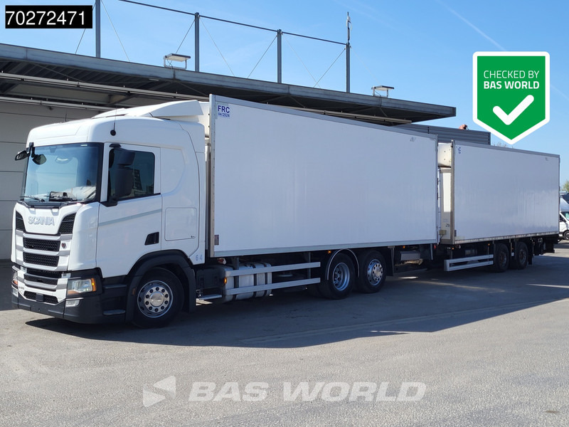 Scania R410 6X2 Lamberet Carrier Supra 1250 Mt Retarder Ladebordwand ACC Euro 6 - Hűtős teherautó: 1 kép. Scania R410 6X2 Lamberet Carrier Supra 1250 Mt Retarder Ladebordwand ACC Euro 6 - Hűtős teherautó: 1 kép.