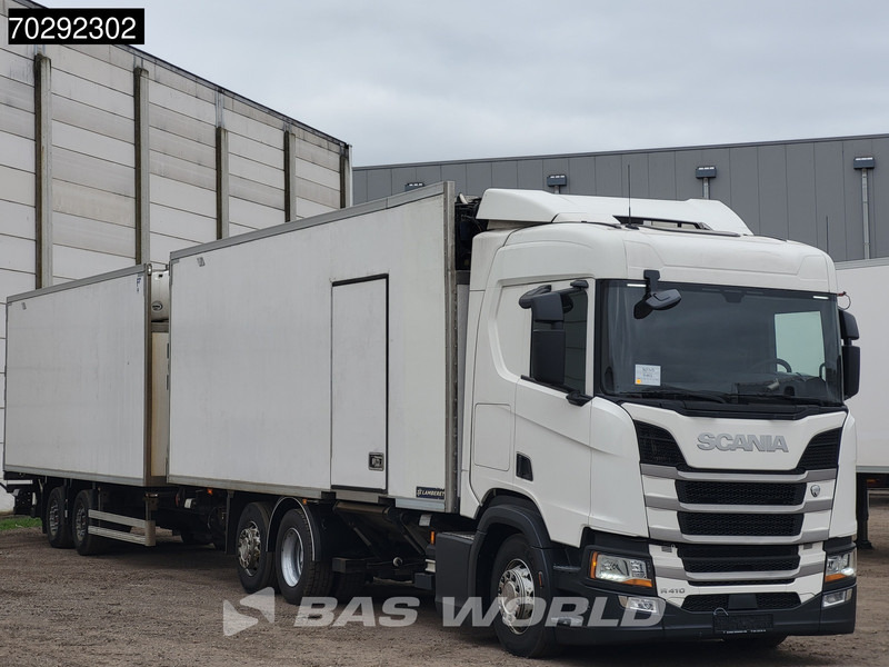 Scania R410 6X2 Refrigerated Combi Lamberet Carrier Retarder Euro 6 - Hűtős teherautó: 3 kép. Scania R410 6X2 Refrigerated Combi Lamberet Carrier Retarder Euro 6 - Hűtős teherautó: 3 kép.