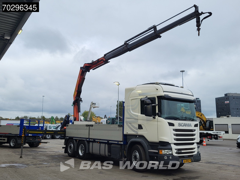 Scania R410 R 6X2 NL-Truck Palfinger PK22002-EH Crane Kran Lift+Steering-Axle Euro 6 - Platós teherautó, Darus autó: 3 kép. Scania R410 R 6X2 NL-Truck Palfinger PK22002-EH Crane Kran Lift+Steering-Axle Euro 6 - Platós teherautó, Darus autó: 3 kép.