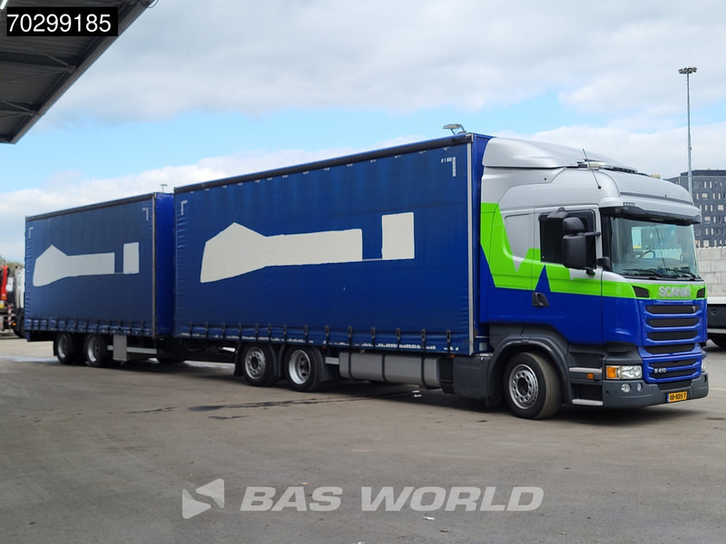 Scania R410 R 6X2 NL-Truck Standairco Lift+Steering-Axle Automatic Euro 6 - Ponyvás teherautó: 3 kép. Scania R410 R 6X2 NL-Truck Standairco Lift+Steering-Axle Automatic Euro 6 - Ponyvás teherautó: 3 kép.