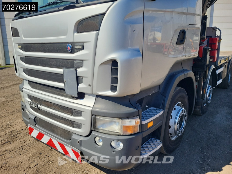 Platós teherautó, Darus autó Scania R480 8X2 FASSI F660AXP.25 Manual Retarder Lift+Lenkachse Euro 5: 10 kép.