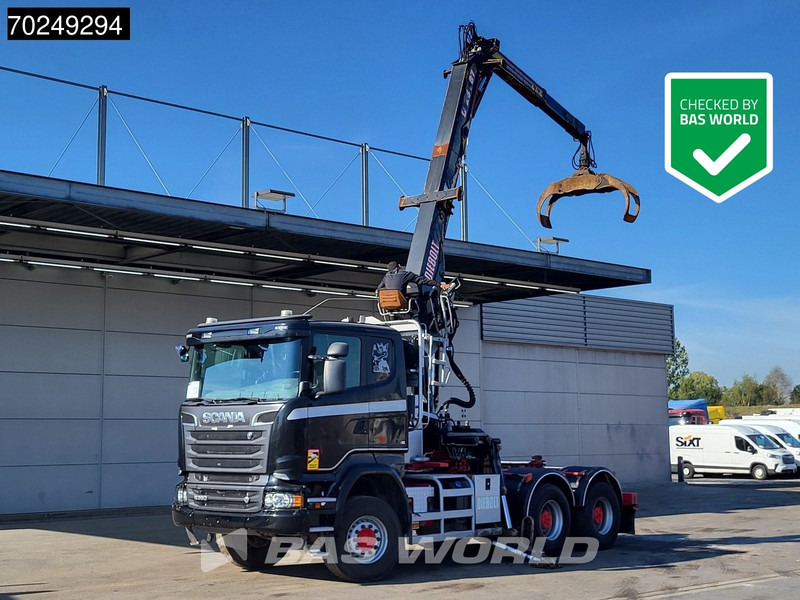 Scania R580 6X4 Holz Kran Diebolt D28 Full-Steel - Rönkszállító teherautó, Darus autó: 1 kép. Scania R580 6X4 Holz Kran Diebolt D28 Full-Steel - Rönkszállító teherautó, Darus autó: 1 kép.