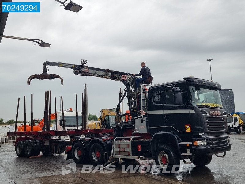 Scania R580 6X4 Holz Kran Diebolt D28 Full-Steell Extentable Trailer - Rönkszállító teherautó, Darus autó: 2 kép. Scania R580 6X4 Holz Kran Diebolt D28 Full-Steell Extentable Trailer - Rönkszállító teherautó, Darus autó: 2 kép.