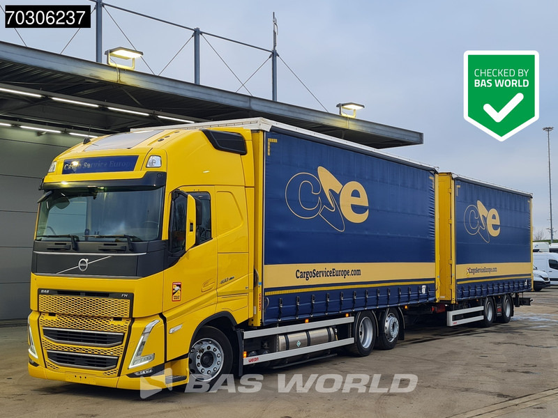 Volvo FH 460 6X2 Curtainsider Combi LNG Engine Sliding roof I-Park cool VEB+ - Ponyvás teherautó: 1 kép. Volvo FH 460 6X2 Curtainsider Combi LNG Engine Sliding roof I-Park cool VEB+ - Ponyvás teherautó: 1 kép.