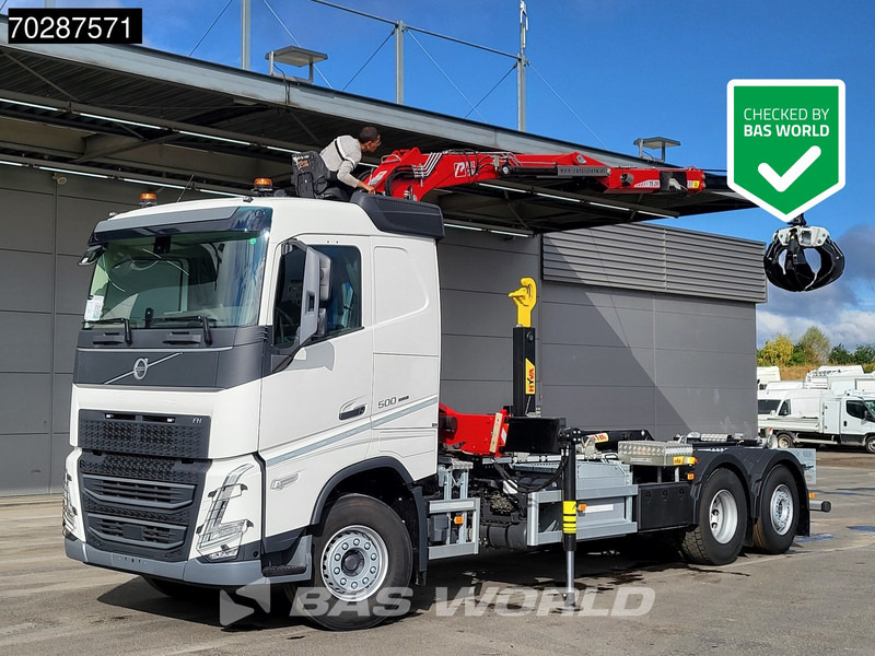 Volvo FH 500 6X2 Penz Crane 15Z9.50R HYVA 20-57-S Hooklift Lift+steering Automatic Euro 6 - Horgos rakodó teherautó, Darus autó: 1 kép. Volvo FH 500 6X2 Penz Crane 15Z9.50R HYVA 20-57-S Hooklift Lift+steering Automatic Euro 6 - Horgos rakodó teherautó, Darus autó: 1 kép.