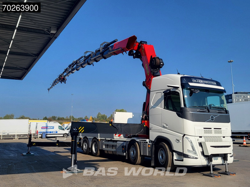 Volvo FH 500 8X2 Palfinger PK110002 SH Crane + Fly-Jib Winch VEB+ Euro 6 - Platós teherautó, Darus autó: 3 kép. Volvo FH 500 8X2 Palfinger PK110002 SH Crane + Fly-Jib Winch VEB+ Euro 6 - Platós teherautó, Darus autó: 3 kép.