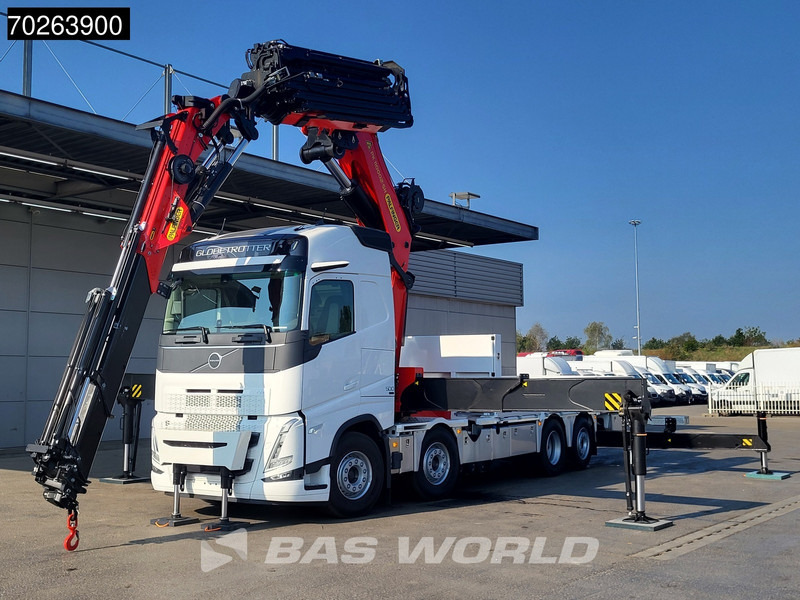 Volvo FH 500 8X2 Palfinger PK110002 SH Crane + Fly-Jib Winch VEB+ Euro 6 - Platós teherautó, Darus autó: 5 kép. Volvo FH 500 8X2 Palfinger PK110002 SH Crane + Fly-Jib Winch VEB+ Euro 6 - Platós teherautó, Darus autó: 5 kép.