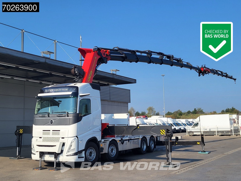 Volvo FH 500 8X2 Palfinger PK110002 SH Crane + Fly-Jib Winch VEB+ Euro 6 - Platós teherautó, Darus autó: 1 kép. Volvo FH 500 8X2 Palfinger PK110002 SH Crane + Fly-Jib Winch VEB+ Euro 6 - Platós teherautó, Darus autó: 1 kép.