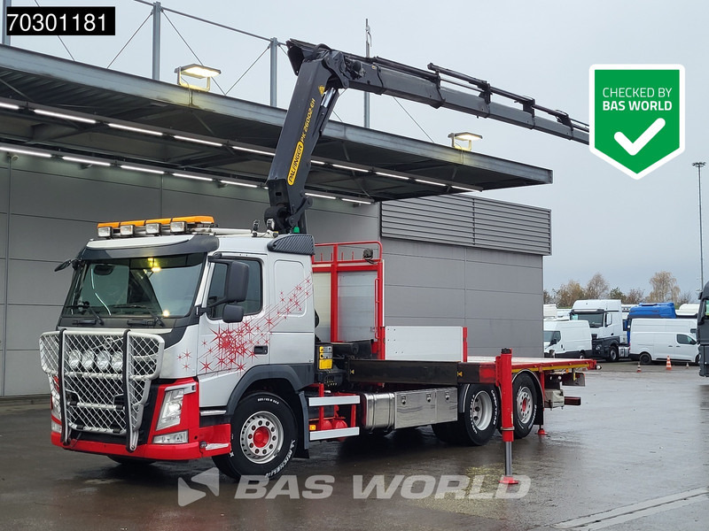 Volvo FM 410 FM 6X2 Palfinger PK 26002-EH E Kran Crane Lift +steering axle Automatic Euro 6 - Platós teherautó, Darus autó: 1 kép. Volvo FM 410 FM 6X2 Palfinger PK 26002-EH E Kran Crane Lift +steering axle Automatic Euro 6 - Platós teherautó, Darus autó: 1 kép.