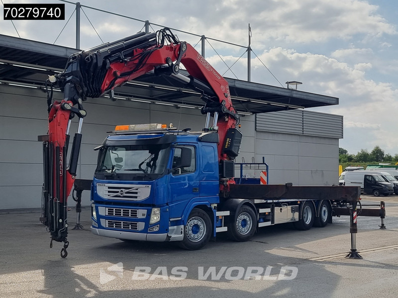 Volvo FM 450 8X2 FASSI 100 Ton/Meter 7 + 6 Jib Lift+Stuuras Euro 5 - Platós teherautó, Darus autó: 5 kép. Volvo FM 450 8X2 FASSI 100 Ton/Meter 7 + 6 Jib Lift+Stuuras Euro 5 - Platós teherautó, Darus autó: 5 kép.