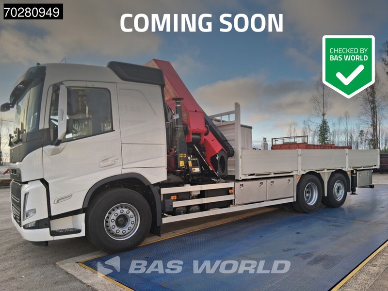 Volvo FM 500 6X2 NEW! Palfinger PK41002 EH-E Kran Crane Lift-steering Axle Euro 6 - Platós teherautó, Darus autó: 1 kép. Volvo FM 500 6X2 NEW! Palfinger PK41002 EH-E Kran Crane Lift-steering Axle Euro 6 - Platós teherautó, Darus autó: 1 kép.