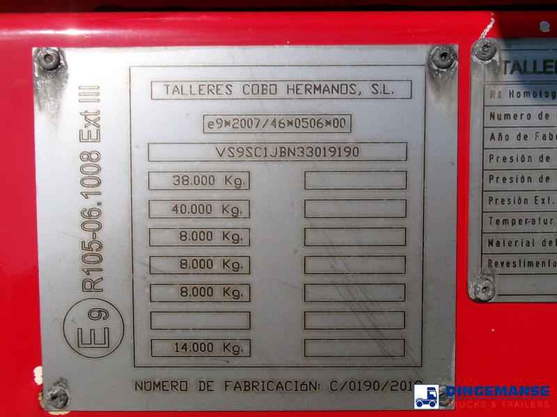 Tartályos félpótkocsi COBO Bitumen tank inox 34 m3 / 1 comp: 14 kép.