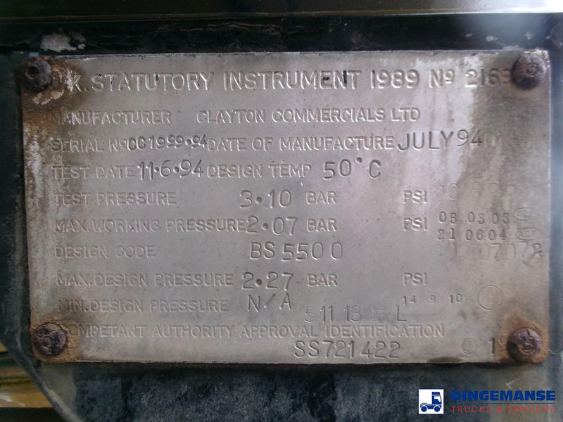 Tartályos félpótkocsi Clayton Food (beer) tank inox 30 m3 / 1 comp: 13 kép. Tartályos félpótkocsi Clayton Food (beer) tank inox 30 m3 / 1 comp: 13 kép.