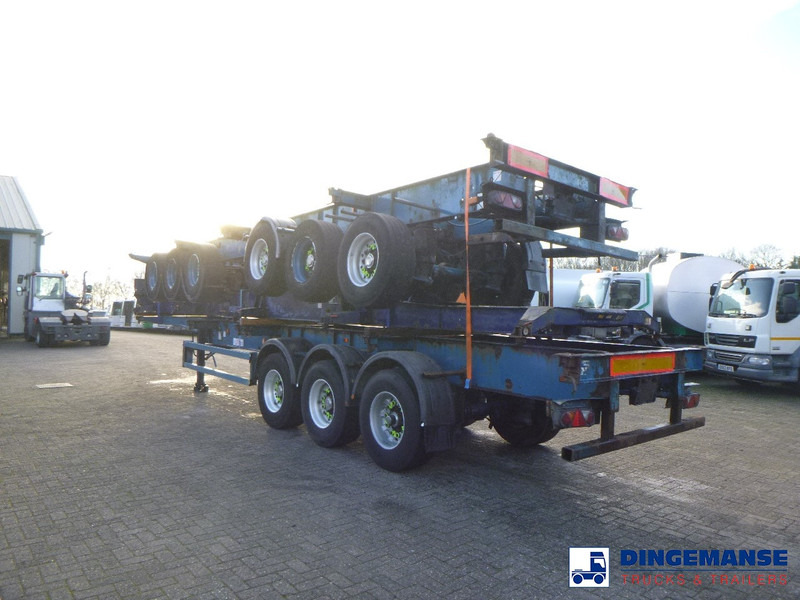 Crane Fruehauf Stack - 3 x container trailer 20-20-30-40 ft - Cserefelépítményes teherautó: 3 kép. Crane Fruehauf Stack - 3 x container trailer 20-20-30-40 ft - Cserefelépítményes teherautó: 3 kép.