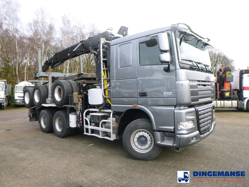 DAF XF 105.510 6x4 + Loglift F281S83 crane / timber truck + dolly - Darus autó: 2 kép. DAF XF 105.510 6x4 + Loglift F281S83 crane / timber truck + dolly - Darus autó: 2 kép.