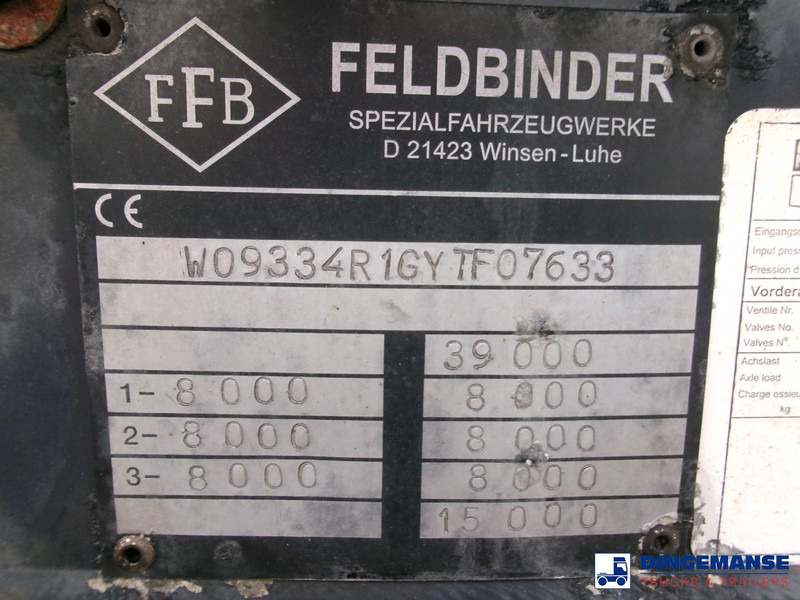 Tartályos félpótkocsi Feldbinder Powder tank alu 38 m3 (tipping): 20 kép. Tartályos félpótkocsi Feldbinder Powder tank alu 38 m3 (tipping): 20 kép.