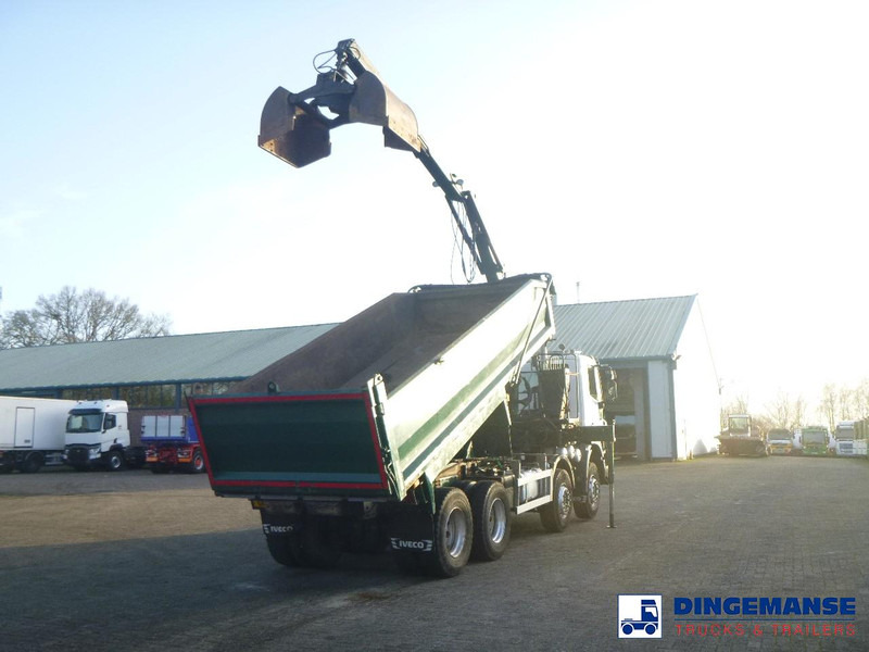 Iveco AD340T36 8x4 RHD tipper + HMF 1244 Z1 - Darus autó: 3 kép. Iveco AD340T36 8x4 RHD tipper + HMF 1244 Z1 - Darus autó: 3 kép.