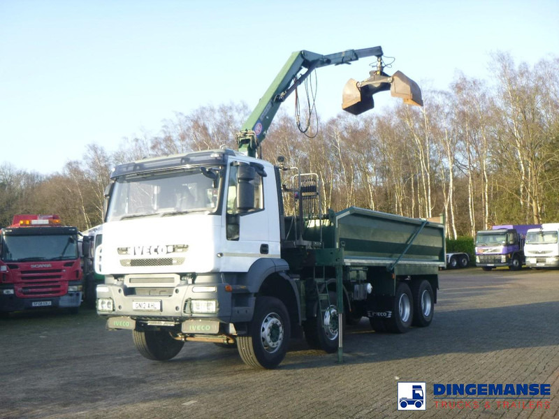 Iveco AD340T36 8x4 RHD tipper + HMF 1244 Z1 - Darus autó: 5 kép. Iveco AD340T36 8x4 RHD tipper + HMF 1244 Z1 - Darus autó: 5 kép.