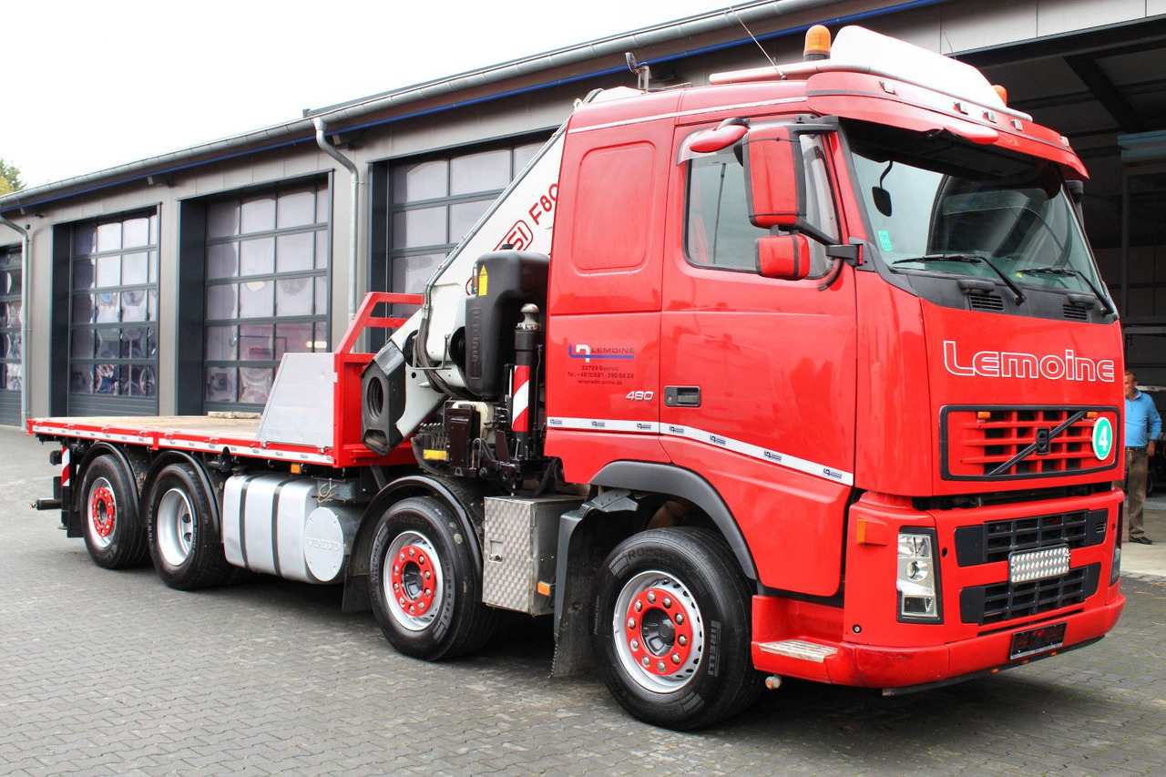 Volvo FM 480 8x2 Pritsche + FASSI F800XP Kran 6x - Platós teherautó, Darus autó: 1 kép. Volvo FM 480 8x2 Pritsche + FASSI F800XP Kran 6x - Platós teherautó, Darus autó: 1 kép.