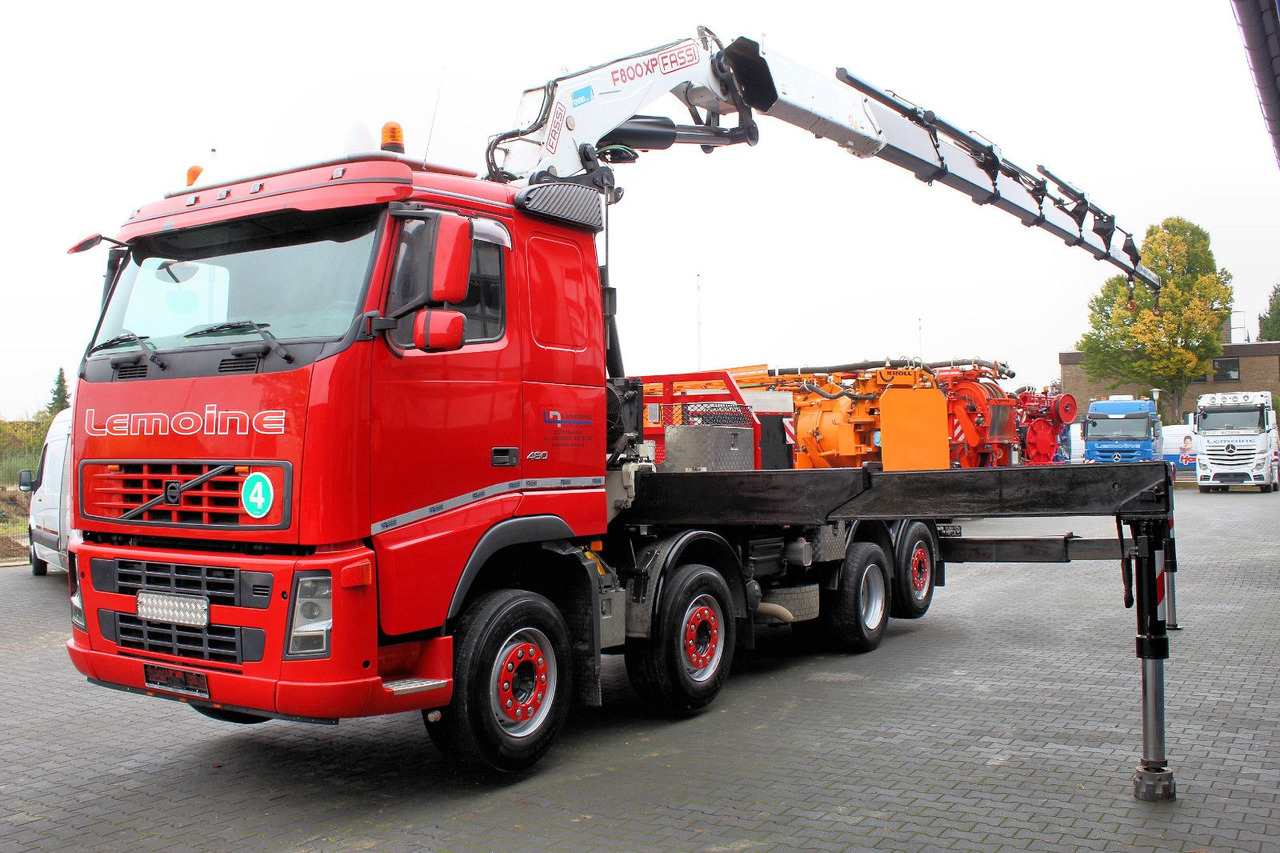Volvo FM 480 8x2 Pritsche + FASSI F800XP Kran 6x - Platós teherautó, Darus autó: 3 kép. Volvo FM 480 8x2 Pritsche + FASSI F800XP Kran 6x - Platós teherautó, Darus autó: 3 kép.