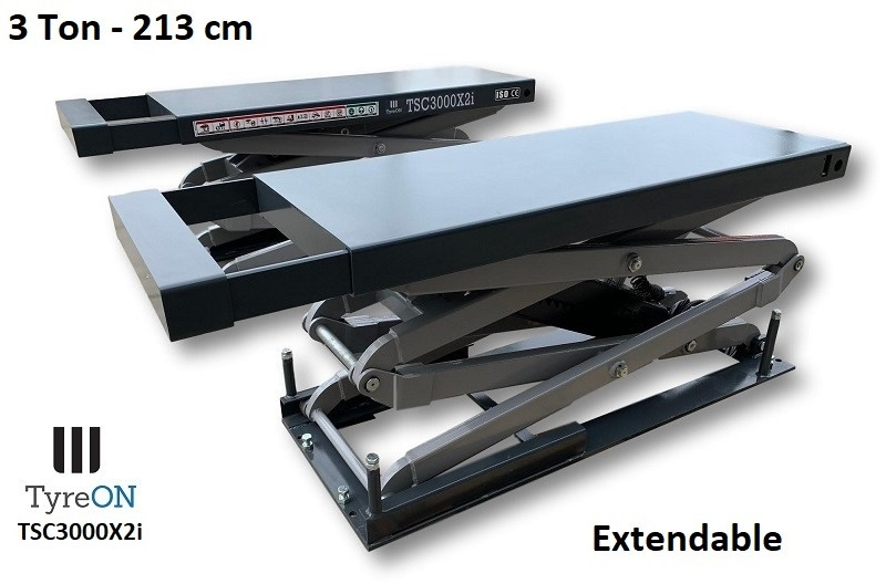 TSC3000X2i in floor scissor lift - extendable tables - Garázs felszerelés: 2 kép. TSC3000X2i in floor scissor lift - extendable tables - Garázs felszerelés: 2 kép.