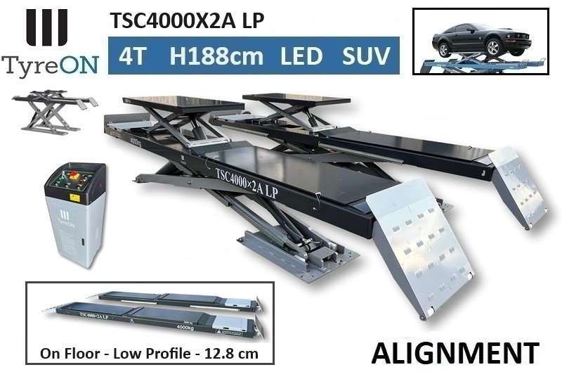 TSC4000X2A LP wheel alignment lift - On floor - Free wheel lifting system - 4.5 m lightened runways (65 cm wide) - Low profile - 4T - Garázs felszerelés: 3 kép. TSC4000X2A LP wheel alignment lift - On floor - Free wheel lifting system - 4.5 m lightened runways (65 cm wide) - Low profile - 4T - Garázs felszerelés: 3 kép.
