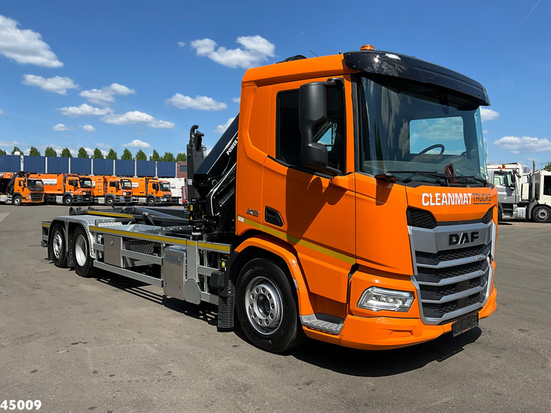 DAF FAN XD 450 Euro 6 HMF 23 Tonmeter laadkraan - Horgos rakodó teherautó, Darus autó: 3 kép. DAF FAN XD 450 Euro 6 HMF 23 Tonmeter laadkraan - Horgos rakodó teherautó, Darus autó: 3 kép.
