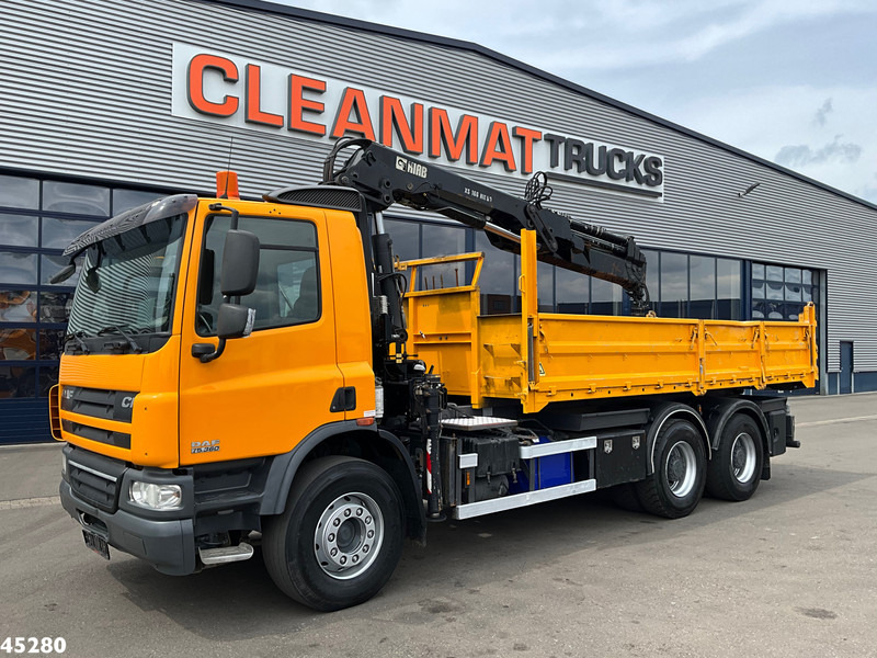 DAF FAT 75 CF 340 6x4 Manual Full steel Hiab 16 Tonmeter laadkraan - Billenőplatós teherautó, Darus autó: 3 kép. DAF FAT 75 CF 340 6x4 Manual Full steel Hiab 16 Tonmeter laadkraan - Billenőplatós teherautó, Darus autó: 3 kép.