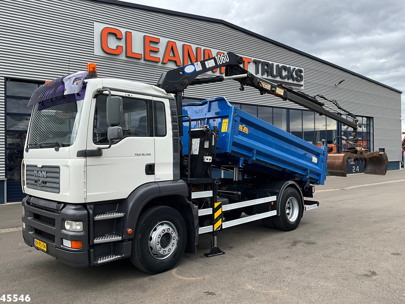 MAN TGA 18.310 Full Steel HMF 10 Tonmeter laadkraan - Billenőplatós teherautó, Darus autó: 1 kép. MAN TGA 18.310 Full Steel HMF 10 Tonmeter laadkraan - Billenőplatós teherautó, Darus autó: 1 kép.