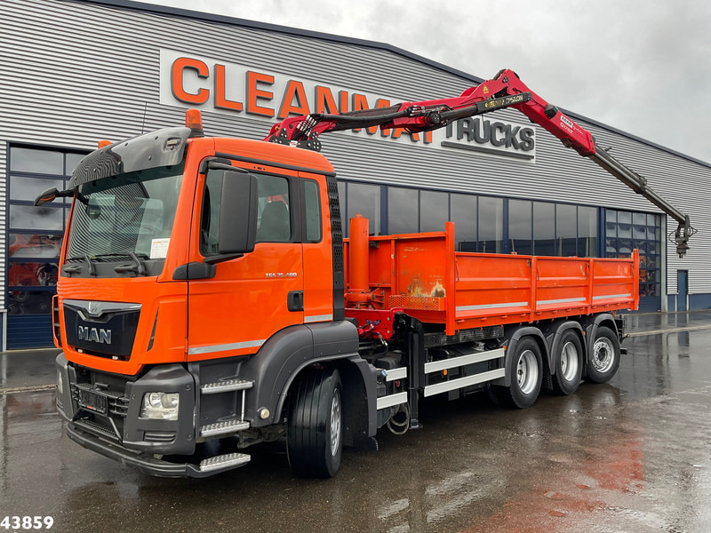 MAN TGS 35.400 8x4 Euro 6 Palfinger 17 Tonmeter Z-kraan - Billenőplatós teherautó, Darus autó: 2 kép. MAN TGS 35.400 8x4 Euro 6 Palfinger 17 Tonmeter Z-kraan - Billenőplatós teherautó, Darus autó: 2 kép.