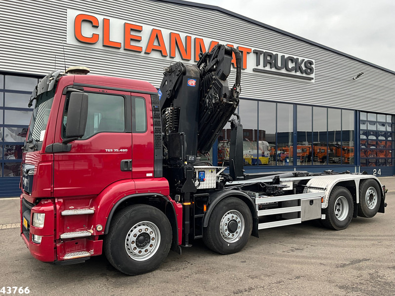 MAN TGS 35.480 8x4H Euro 6 HMF 40 Tonmeter laadkraan + Fly-Jib - Horgos rakodó teherautó, Darus autó: 2 kép. MAN TGS 35.480 8x4H Euro 6 HMF 40 Tonmeter laadkraan + Fly-Jib - Horgos rakodó teherautó, Darus autó: 2 kép.