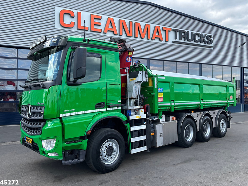 Mercedes-Benz Arocs 3743 8x4 Euro 6 HMF 19 Tonmeter Elektrisch/Hydraulisch aangedreven Z-kraan - Billenőplatós teherautó, Darus autó: 3 kép. Mercedes-Benz Arocs 3743 8x4 Euro 6 HMF 19 Tonmeter Elektrisch/Hydraulisch aangedreven Z-kraan - Billenőplatós teherautó, Darus autó: 3 kép.