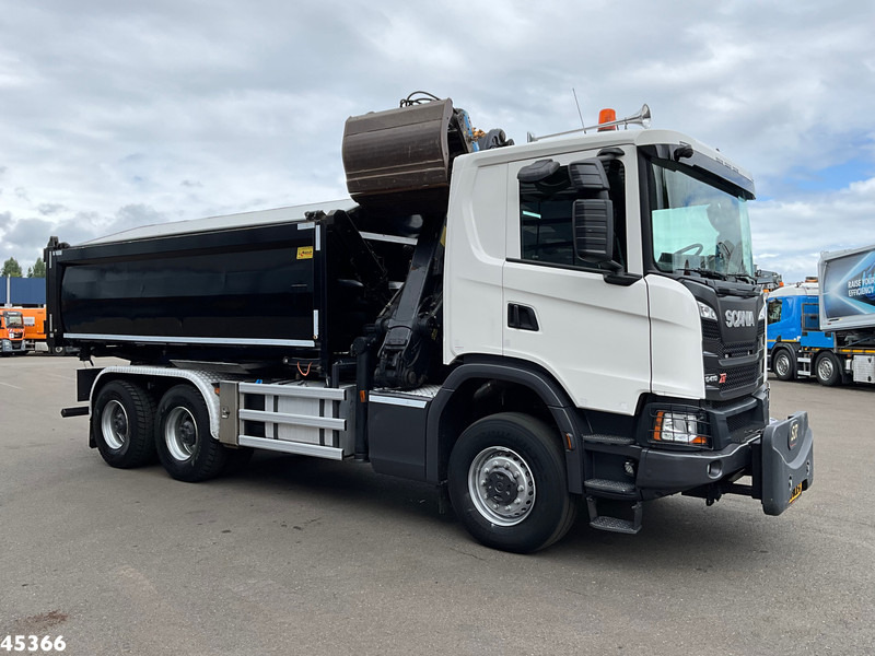 Scania G 410 6x6 Euro 6 Palfinger 17 Tonmeter Z-kraan - Billenőplatós teherautó, Darus autó: 4 kép. Scania G 410 6x6 Euro 6 Palfinger 17 Tonmeter Z-kraan - Billenőplatós teherautó, Darus autó: 4 kép.