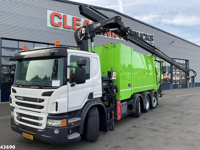 Scania P 360 Faun 18m³ + Hiab crane + Underground Container Washing Installation - Szemetesautó: 1 kép. Scania P 360 Faun 18m³ + Hiab crane + Underground Container Washing Installation - Szemetesautó: 1 kép.