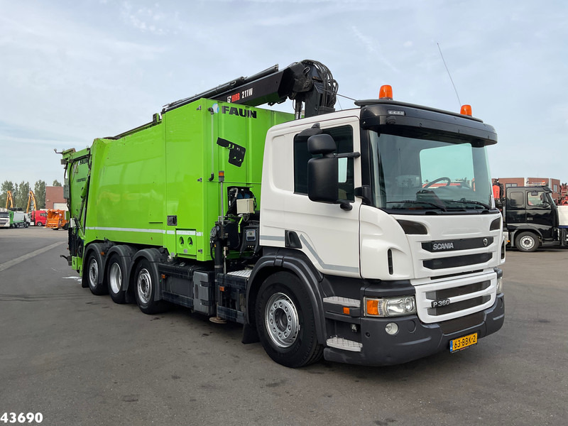 Scania P 360 Faun 18m³ + Hiab crane + Underground Container Washing Installation - Szemetesautó: 3 kép. Scania P 360 Faun 18m³ + Hiab crane + Underground Container Washing Installation - Szemetesautó: 3 kép.