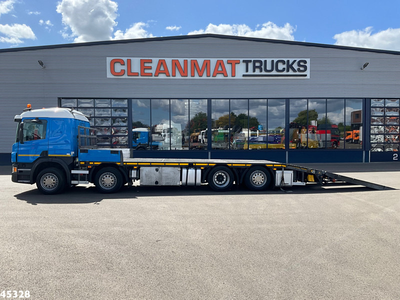 Scania P 410 8x2 Euro 6 Retarder Autotransporter met hydraulische oprijrampen - Autószállító teherautó: 3 kép. Scania P 410 8x2 Euro 6 Retarder Autotransporter met hydraulische oprijrampen - Autószállító teherautó: 3 kép.
