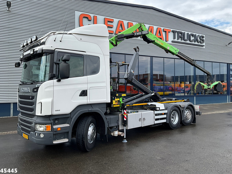 Scania R 440 Euro 6 Retarder Fassi 16 Tonmeter Z-kraan (bouwjaar 2018) - Horgos rakodó teherautó, Darus autó: 1 kép. Scania R 440 Euro 6 Retarder Fassi 16 Tonmeter Z-kraan (bouwjaar 2018) - Horgos rakodó teherautó, Darus autó: 1 kép.