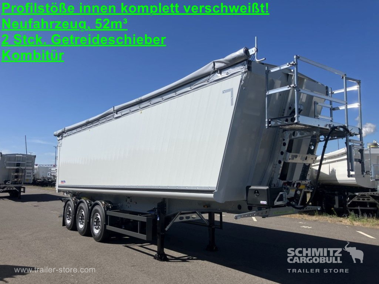 SCHMITZ Auflieger Kipper Alukastenmulde 52m³ - Félpótkocsi billenőplatós: 1 kép. SCHMITZ Auflieger Kipper Alukastenmulde 52m³ - Félpótkocsi billenőplatós: 1 kép.