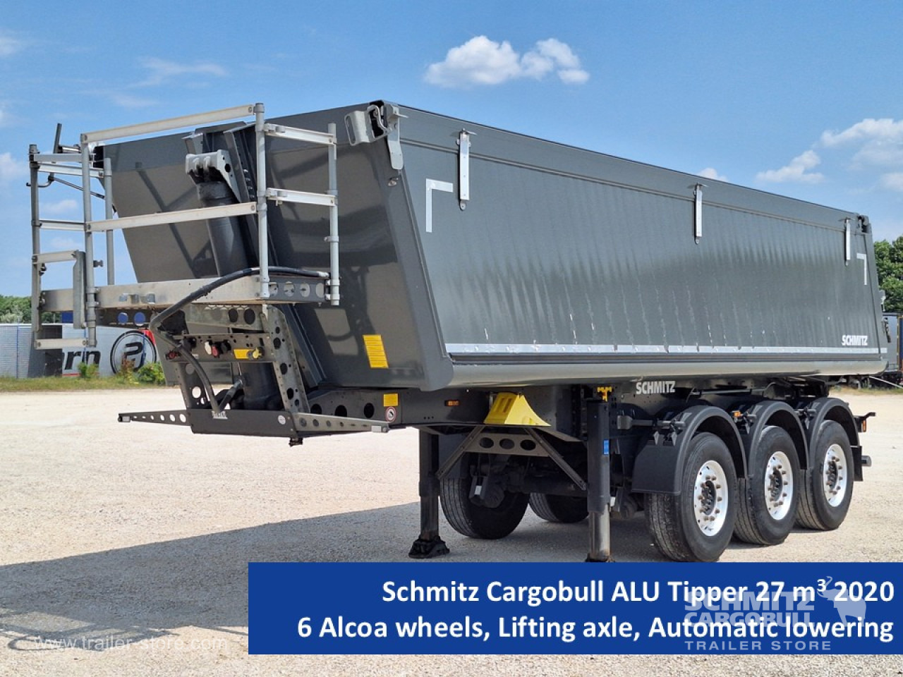 SCHMITZ Tipper Alu-square sided body 27m³ - Félpótkocsi billenőplatós: 1 kép. SCHMITZ Tipper Alu-square sided body 27m³ - Félpótkocsi billenőplatós: 1 kép.