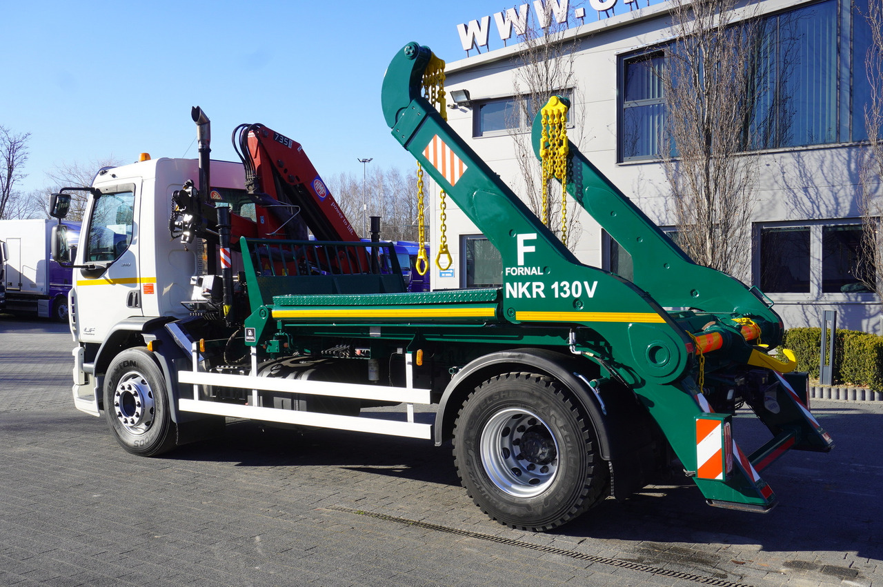 DAF LF 18.310 E6 / Skip loader Fornal NKR 130V / HDS HMF 735 K2 / Manual gearbox - Darus autó: 5 kép. DAF LF 18.310 E6 / Skip loader Fornal NKR 130V / HDS HMF 735 K2 / Manual gearbox - Darus autó: 5 kép.
