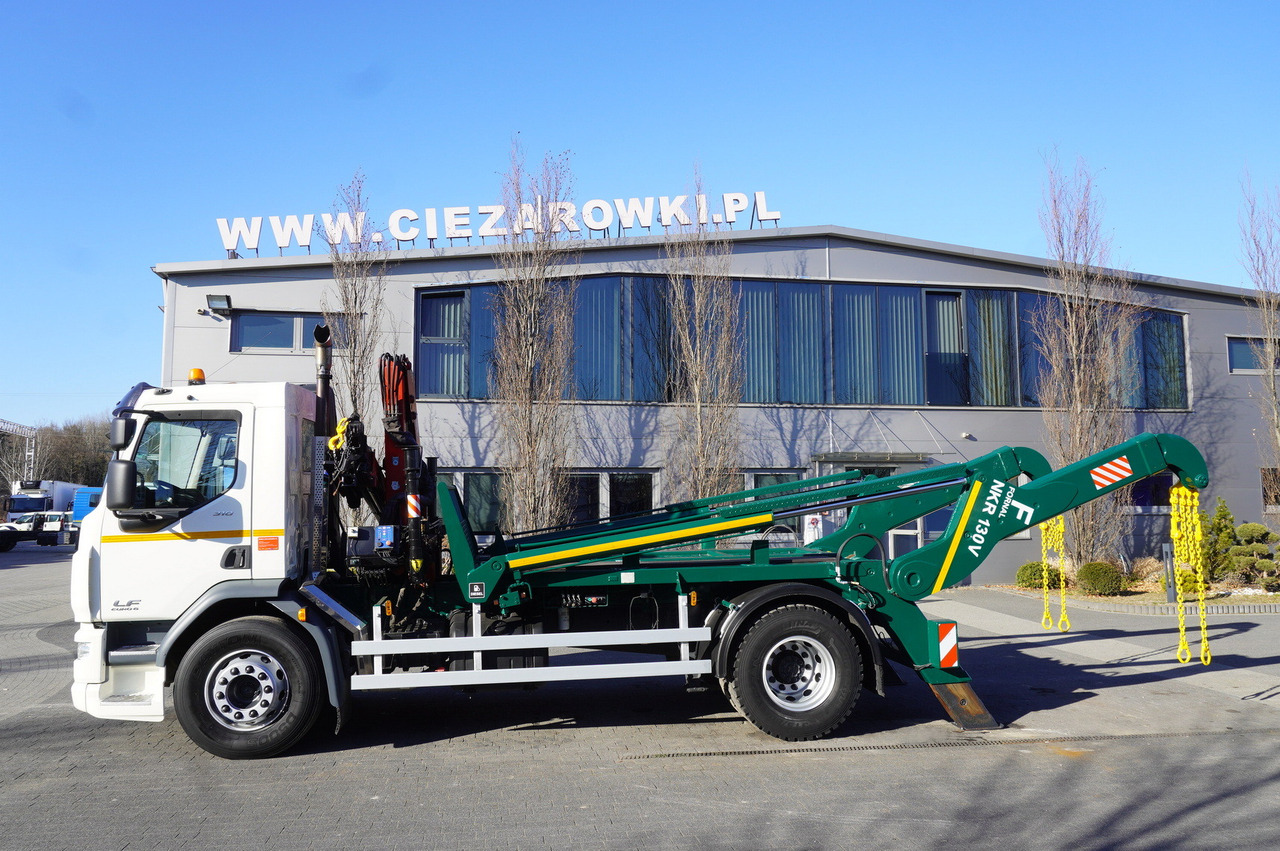 DAF LF 18.310 E6 / Skip loader Fornal NKR 130V / HDS HMF 735 K2 / Manual gearbox - Darus autó: 3 kép. DAF LF 18.310 E6 / Skip loader Fornal NKR 130V / HDS HMF 735 K2 / Manual gearbox - Darus autó: 3 kép.