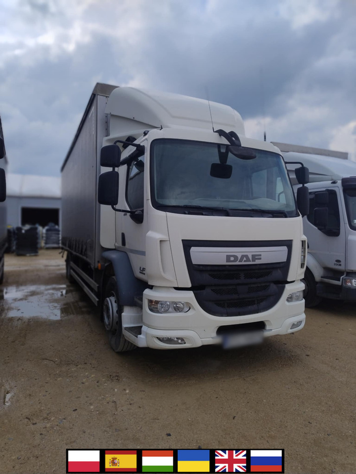 DAF LF 250 / Curtainsider 18 EPAL / sleeping cab - Ponyvás teherautó: 1 kép. DAF LF 250 / Curtainsider 18 EPAL / sleeping cab - Ponyvás teherautó: 1 kép.