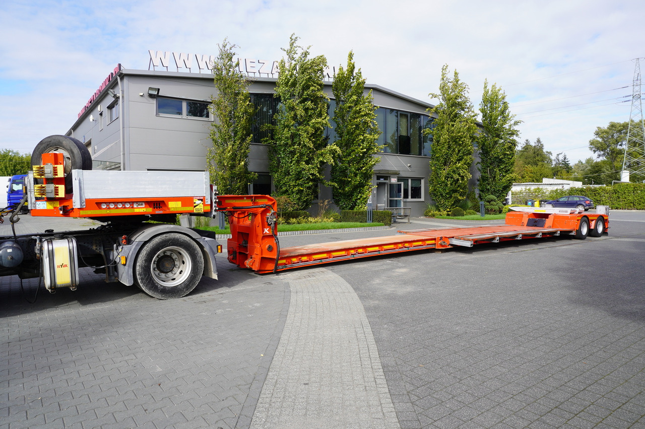 KÄSSBOHRER LB2 TIEF-BETT low loader semi-trailer / 16.5 m / Extendable semi-trailer / steered axles / 2 units - Félpótkocsi mélybölcsős: 3 kép. KÄSSBOHRER LB2 TIEF-BETT low loader semi-trailer / 16.5 m / Extendable semi-trailer / steered axles / 2 units - Félpótkocsi mélybölcsős: 3 kép.