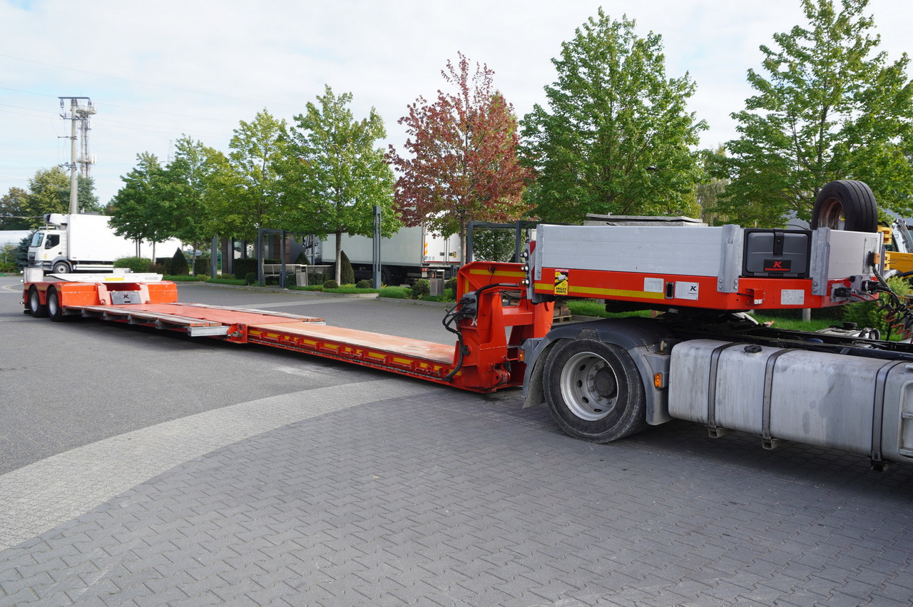 KÄSSBOHRER LB2 TIEF-BETT low loader semi-trailer / 16.5 m / Extendable semi-trailer / steered axles / 2 units - Félpótkocsi mélybölcsős: 2 kép. KÄSSBOHRER LB2 TIEF-BETT low loader semi-trailer / 16.5 m / Extendable semi-trailer / steered axles / 2 units - Félpótkocsi mélybölcsős: 2 kép.