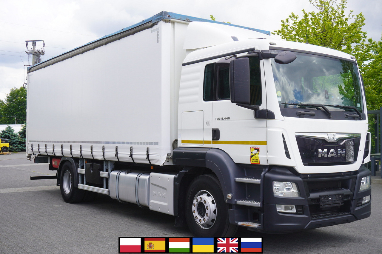 MAN TGS 18.440 / 19 EPAL curtainsider / Sleeper cab - Ponyvás teherautó: 1 kép. MAN TGS 18.440 / 19 EPAL curtainsider / Sleeper cab - Ponyvás teherautó: 1 kép.