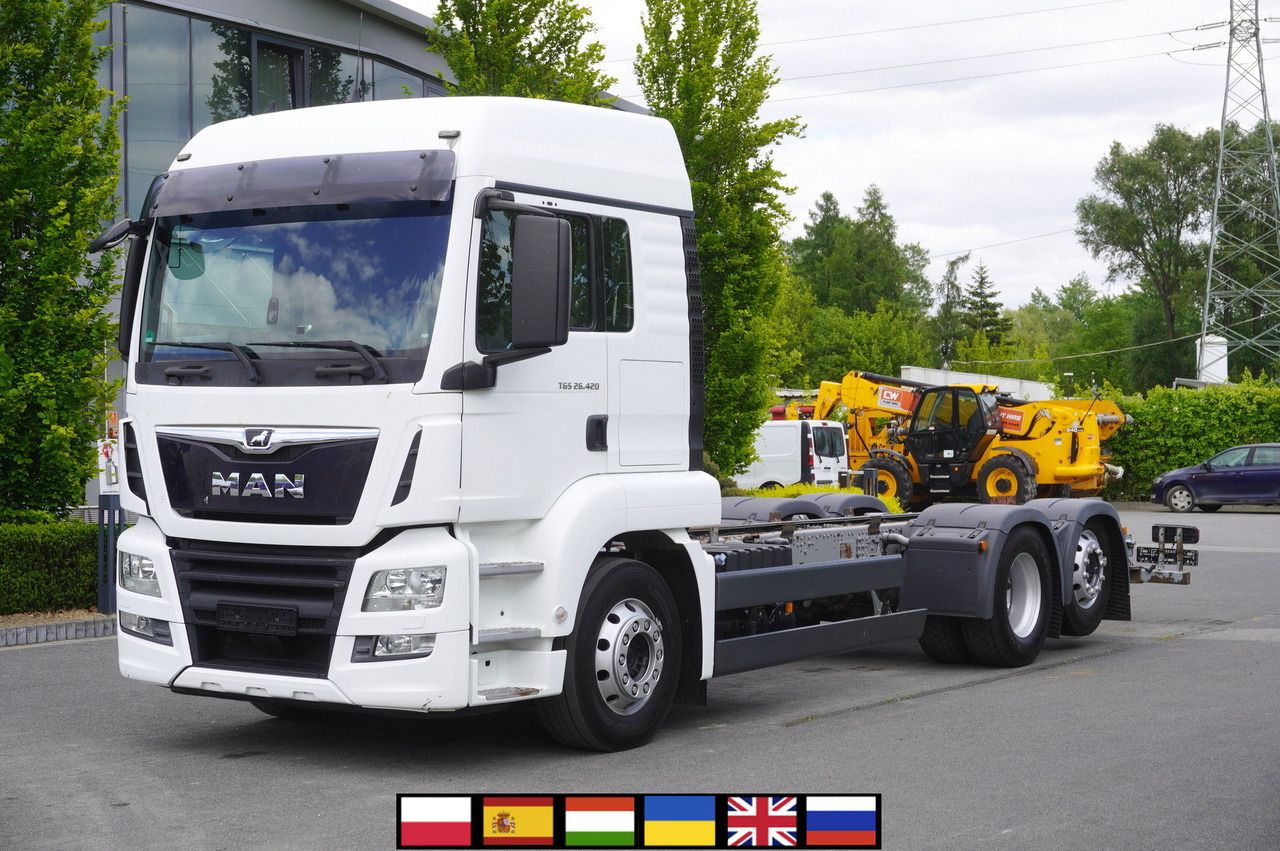 MAN TGS 26.420 / 7.5 m chassis / 14.5 t load cap. / Sleeping cab - Alvaz teherautó: 1 kép. MAN TGS 26.420 / 7.5 m chassis / 14.5 t load cap. / Sleeping cab - Alvaz teherautó: 1 kép.