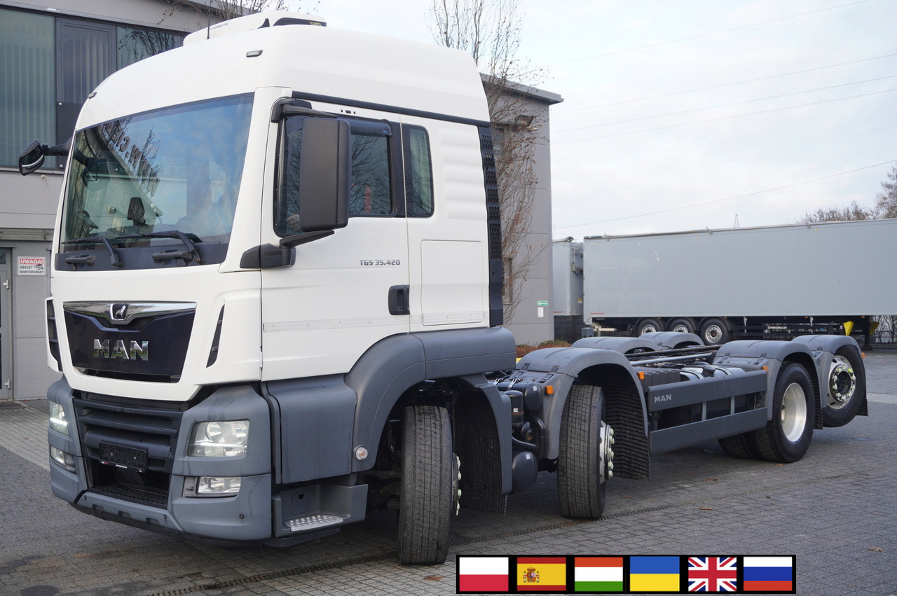 MAN TGS 35.420 8×2 / Chassis 6.4 m / 3 steered axles - Alvaz teherautó, Darus autó: 1 kép. MAN TGS 35.420 8×2 / Chassis 6.4 m / 3 steered axles - Alvaz teherautó, Darus autó: 1 kép.