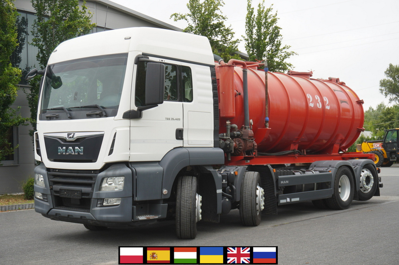 MAN TGS 35.420 8×2 / NEW septic barrel 13000 L / 3 steered axles - Tartályos teherautó: 1 kép. MAN TGS 35.420 8×2 / NEW septic barrel 13000 L / 3 steered axles - Tartályos teherautó: 1 kép.